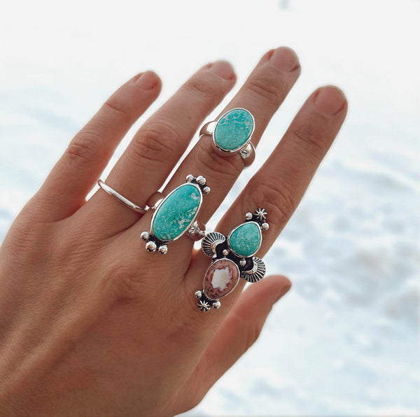 White Water Turquoise Ring (size 7.5)